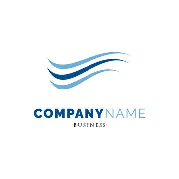 Water Flow Icon Logo Design Template Stock Illustration