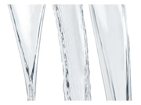 Water flow on an isolated white background Stock Photos