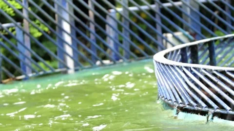 Water flow in a large tub Stock Footage 284498901