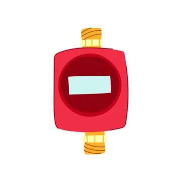 Water flow meter measuring resource consumption Stock Illustration