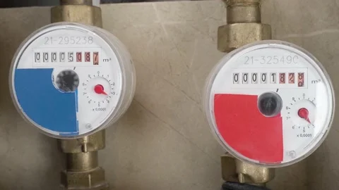 Water flow metering devices Video stock 170257929
