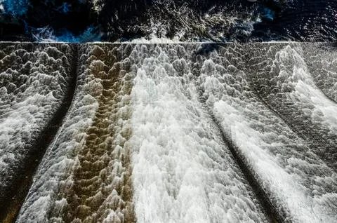 Water flow patterns on Ripogenus Dam Stock Photos