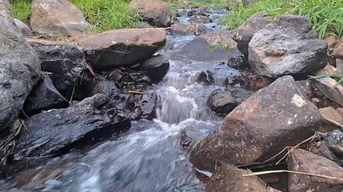 Water flow in the river Stock Footage 283517736