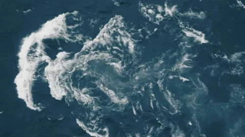 Water flow on seething rapids of a river. Left to right Stock Footage 219563403