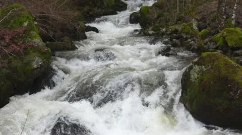 Water flow in snowy landscape Video stock 18186429