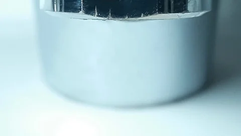 Water flow from tap to single drop to strong flowing Stock Footage 101276106