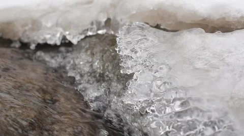Water flow under ice Stock Footage 60953610
