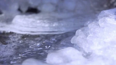 Water flow under ice Stock Footage 72214523