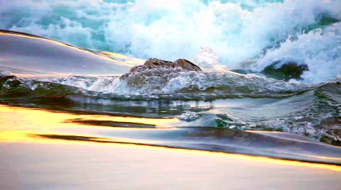 Water flow to waterfall looping time laps Stock Footage 631335