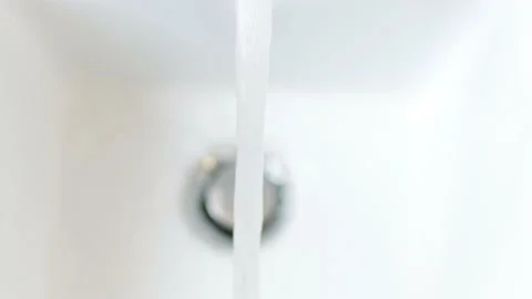 Water flow on white background Stock Footage 219416395