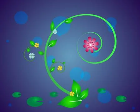 Water flowers Stock Illustration