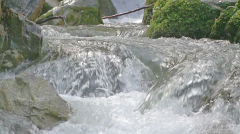Water flowing among the rocks Video stock 34570575