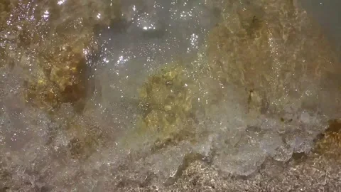 Water flowing in the beach, beach scenery in summer, sunny beach 動画素材 343288223