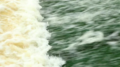 Water flowing behind dam Stock Footage 53207189