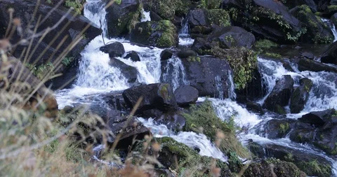 Water flowing between rocks on small river from La Fragua Vidéo 91805883