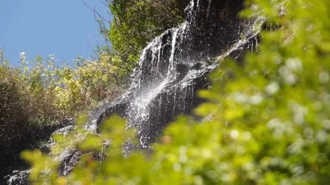 Water flowing from cliffs (slow motion) 4 Stock Footage 294065730
