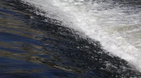 Water Flowing - Close-up of a small waterfall on a river Stock Footage 40427150
