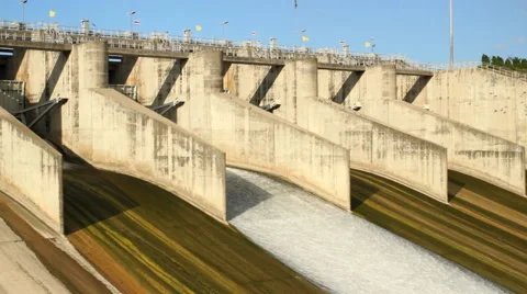 Water flowing from dam gate. Stock Footage 43737709