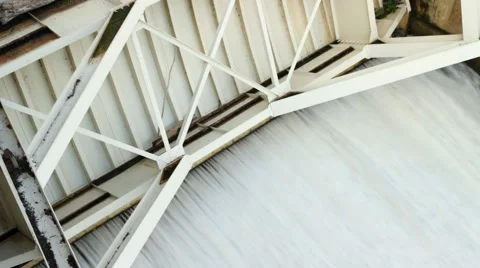 Water flowing from dam gate. Stock Footage 43738089