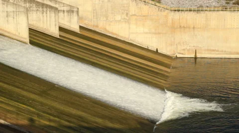 Water flowing from dam gate. Stock Footage 43738249