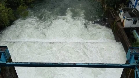 Water Flowing From The Dam, Peppara dam Stock Footage 163344729