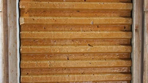 Water flowing down cement washboard Stock Footage 2726089