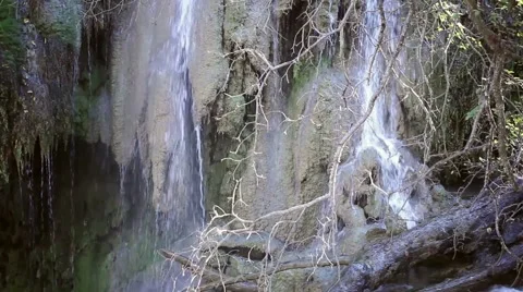 Water flowing down cliff Stock Footage 57822059