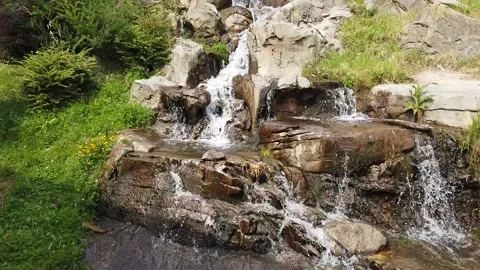 Water Flowing Down Over Rocks Stock Footage 132534195