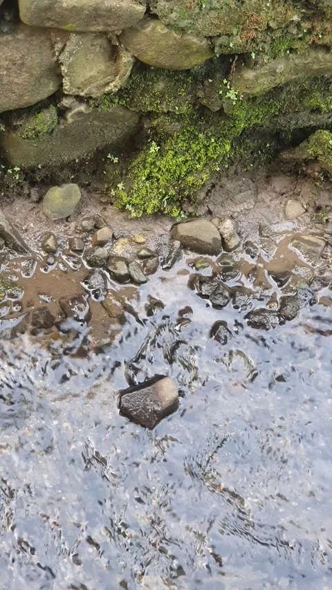 Water flowing down the water channel Stock Footage 310312573