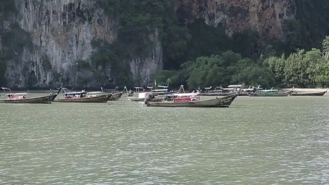 Water flowing in a harbor Stock Footage 81756850