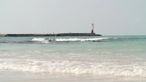 Water flowing into the ocean Video stock 310345726