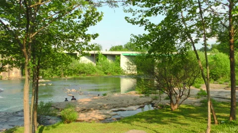 Water Flowing Over a Dam Stock Footage 50033427