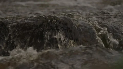Water Flowing Over Rock Close Up Stock Footage 343553794