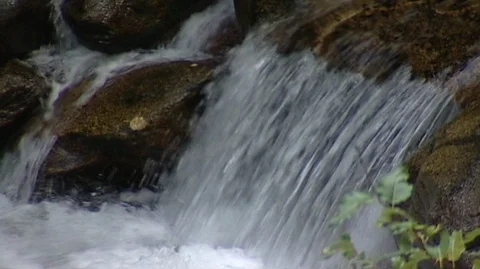 Water Flowing Over Rocks in Bitterroot Valley, Montana Stock Footage 93333470