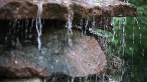 Water Flowing Over Rocks Close-up Stock Footage 54824397