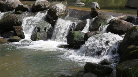 Water flowing over rocks Stock Footage 27410146