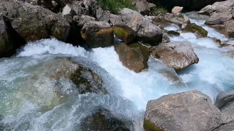 Water flowing over rocks Stock Footage 201882729
