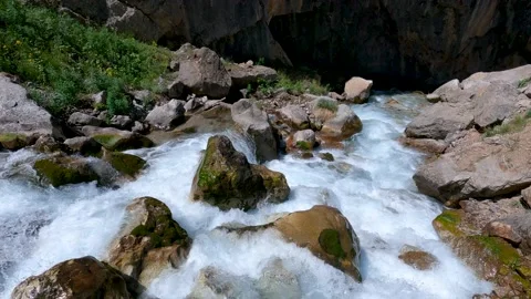 Water flowing over rocks Stock Footage 201882996