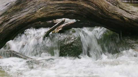 Water flowing over rocks Stock Footage 221182961