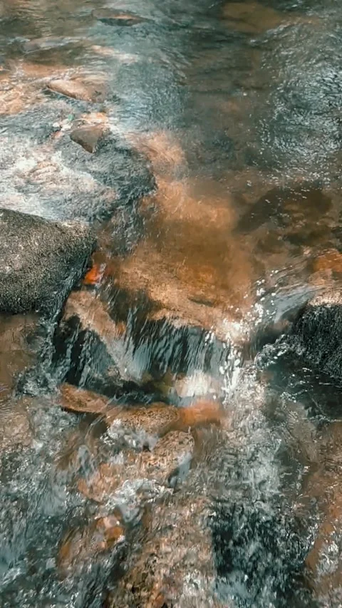Water flowing over rocks Stock Footage 246132062
