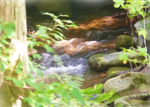 Water Flowing Over Rocks Stock Illustration