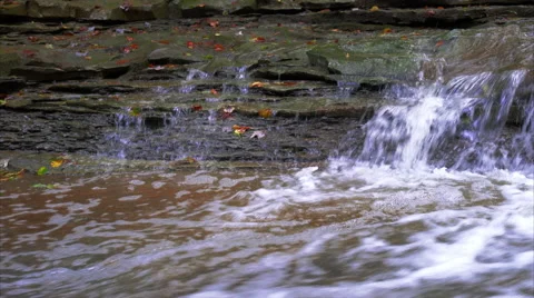 Water Flowing over rocks static shot beautiful Stock Footage 54564448