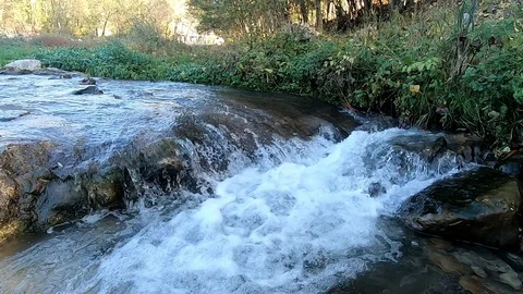 Water Flowing Over The Stone in the corner Stock Footage 119496926