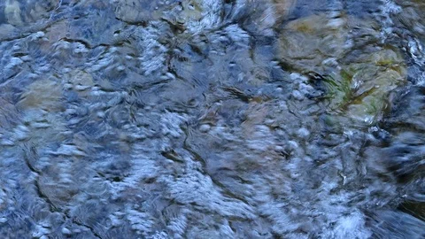 Water flowing river close up top down view Stock Footage 127354785