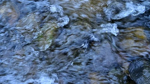 Water flowing river close up view Stock Footage 127401530