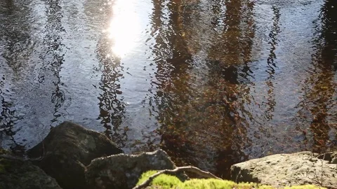 Water flowing in the river, Finland Stock Footage 108649188