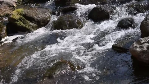 Water flowing into the river Stock Footage 152229865