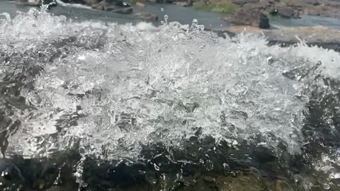 Water flowing in the river Stock Footage 166166295