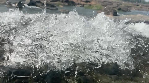 Water flowing in the river Stock Footage 166166302