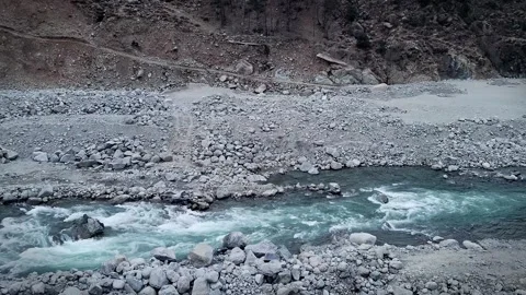 Water flowing into the River Stock Footage 280640442